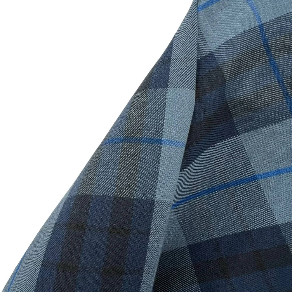 The North Face Blue Plaid Long‎ Sleeve Shirt Men size Large Snap buttons.
